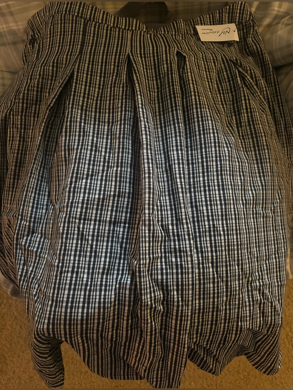 NY Collection Pleated Skirt Macy's Women's Size 2X Plaid Check Knee Length NWT